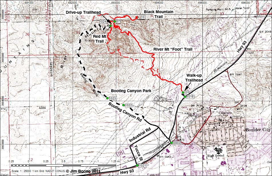 Bootleg Canyon Area -- Overview Map