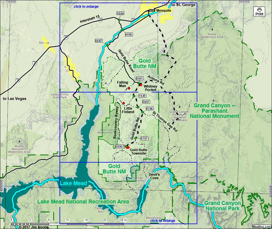 Gold Butte Area Overview Map