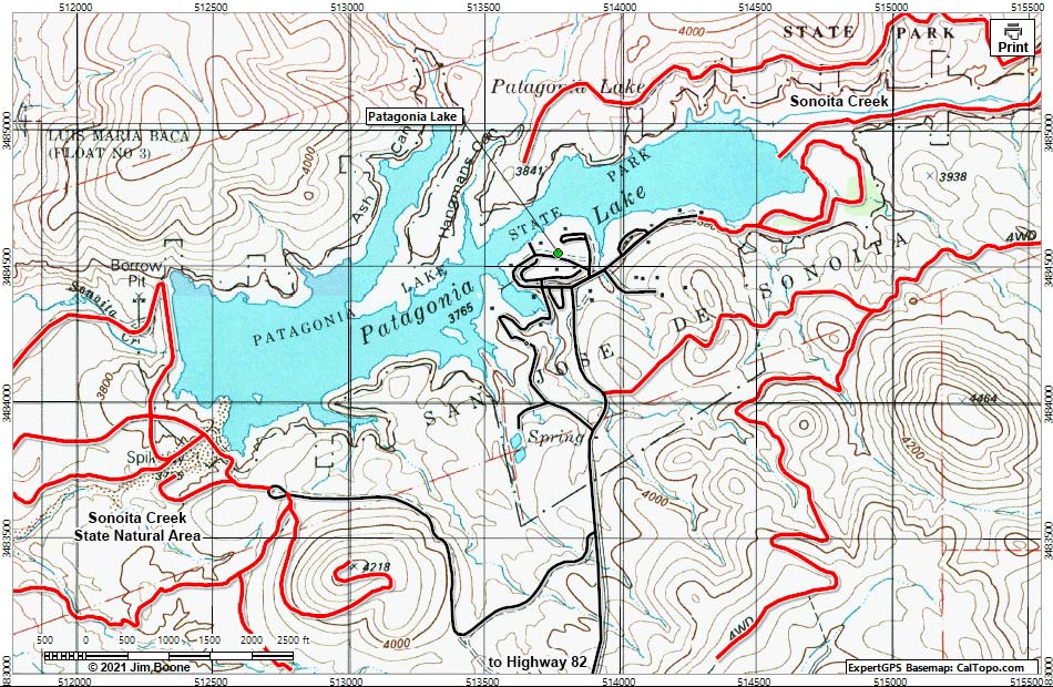 Patagonia lake map