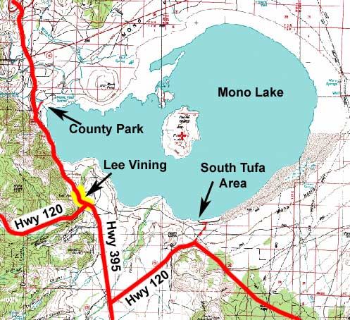 Mono Lake Birdwatching Map