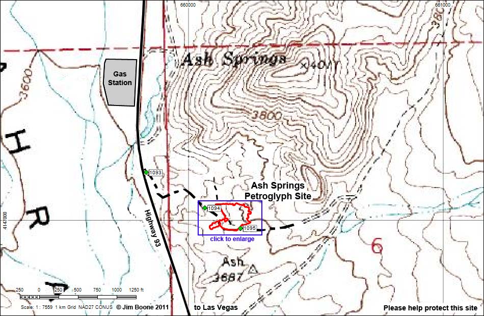 Ash Springs Archaeological Area Overview Map