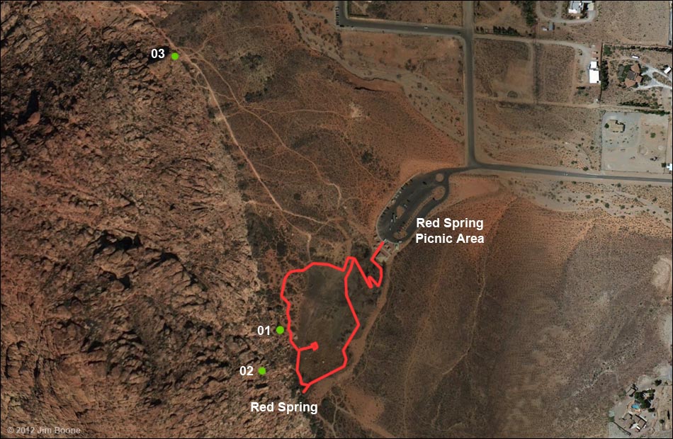 Calico Basin, Red Spring Site Map