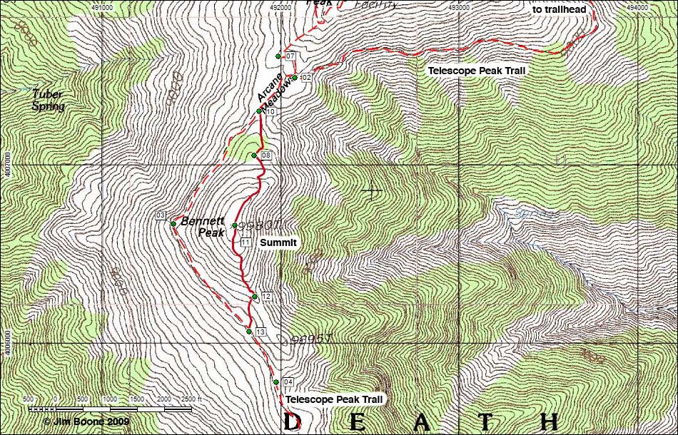 Bennett Peak Route Map