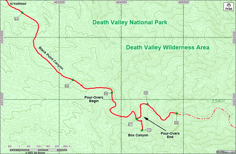 Black Point Canyon Route Map