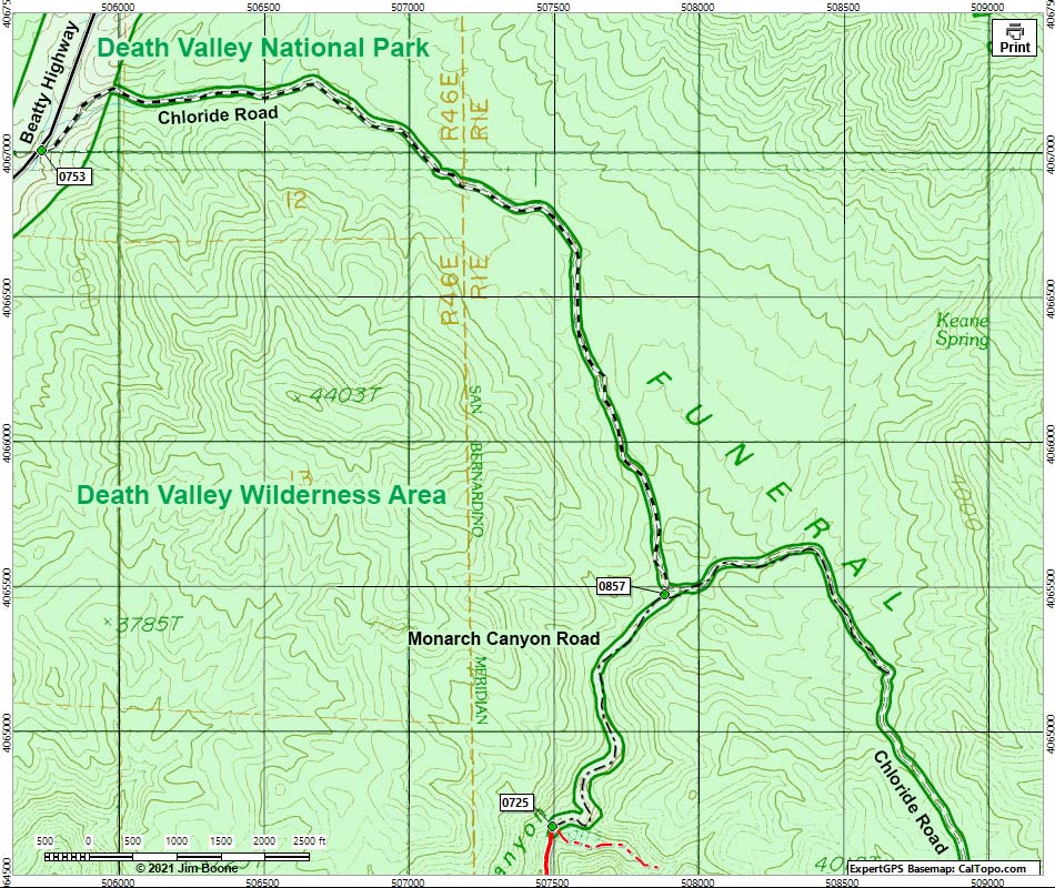 Monarch Canyon Access Map