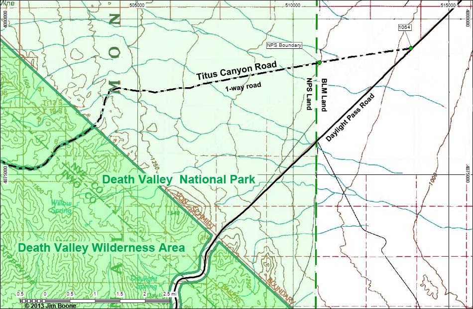 Titus Canyon Road Map
