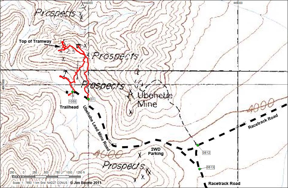 Ubehebe Lead Mine Map