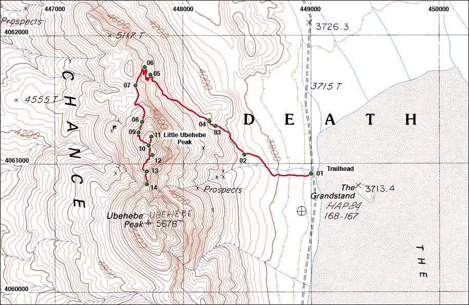 Little Ubehebe Peak Map