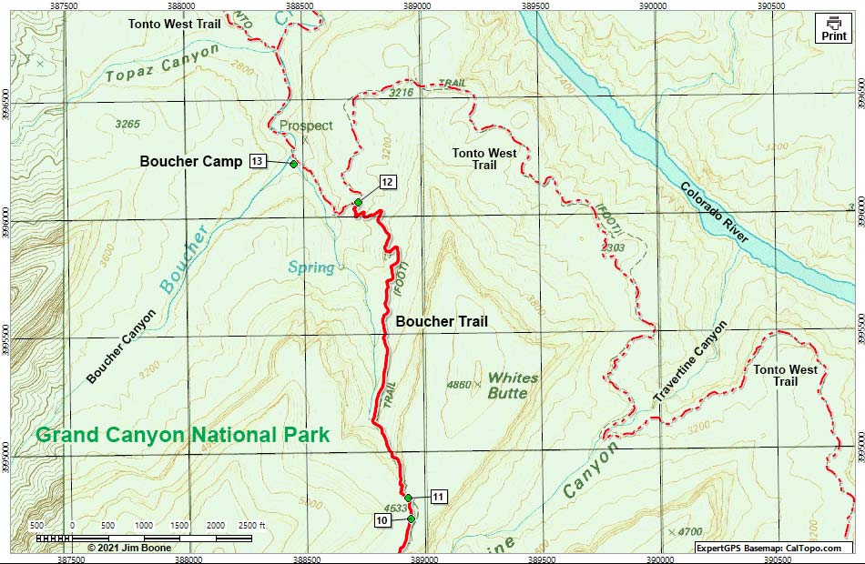 Boucher Trail Map (north section)
