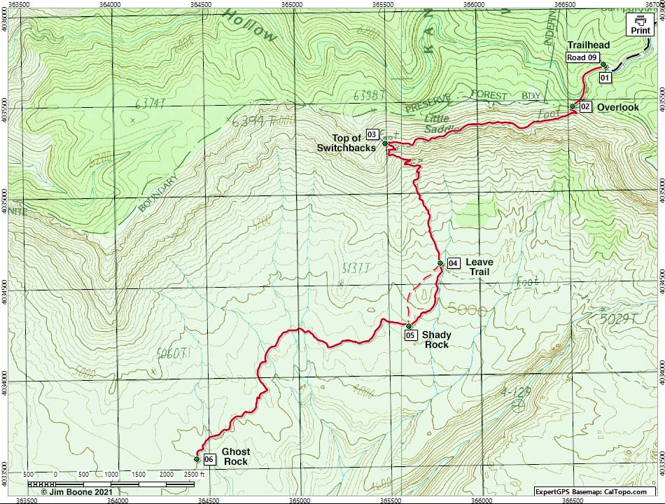 Ghost Rock Route Map - Overview