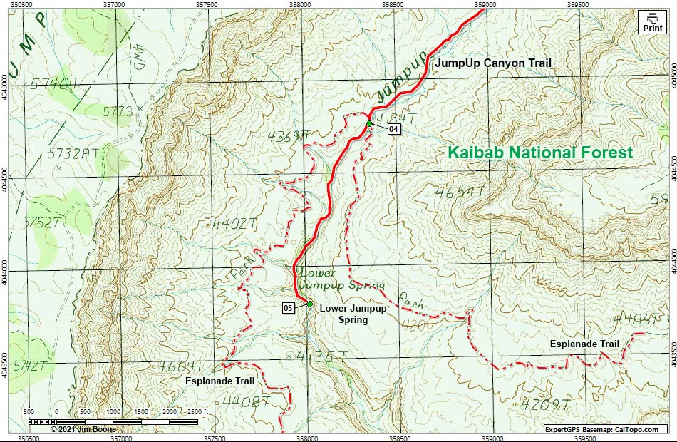 Jumpup Canyon Route Map - Overview
