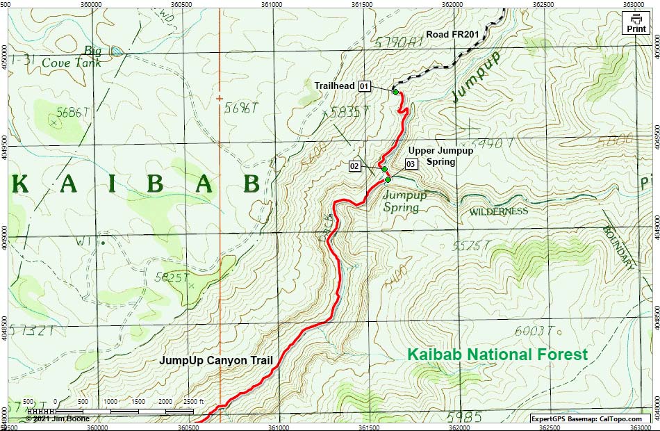 Jumpup Canyon Route Map