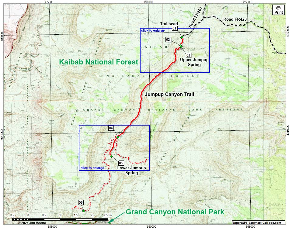 Jumpup Canyon Route Map