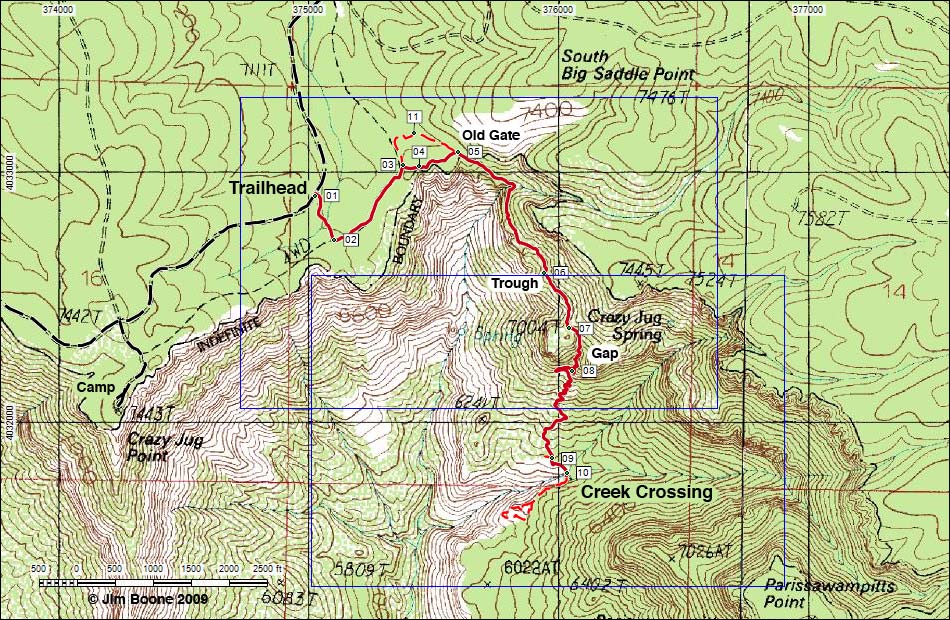 Old Cattle Trail Map - Overview