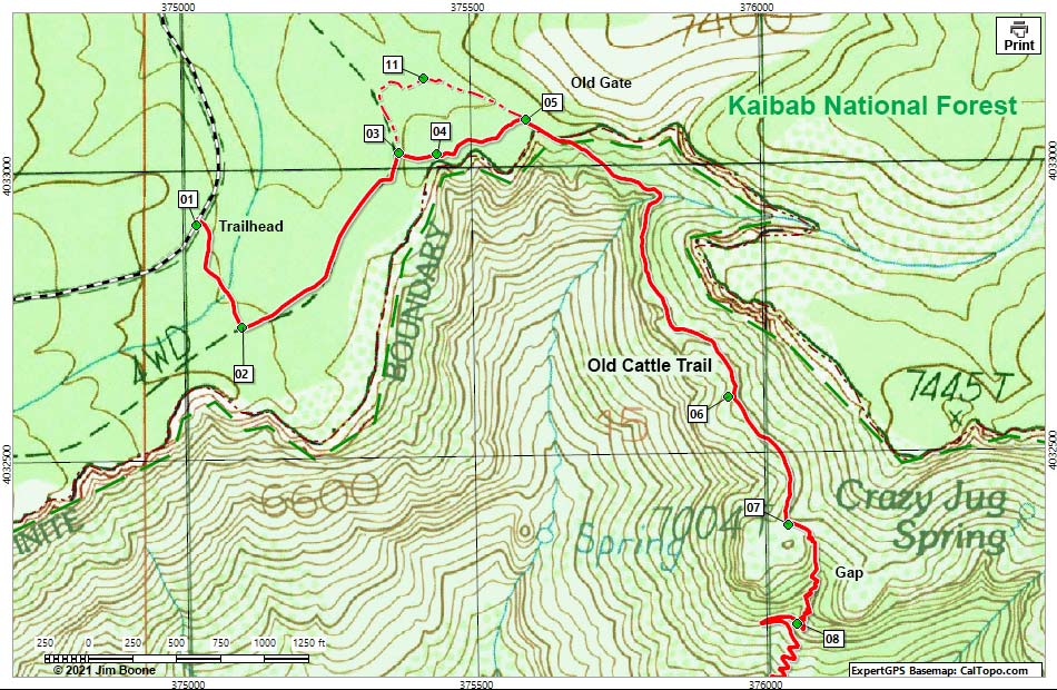 Old Cattle Trail Map