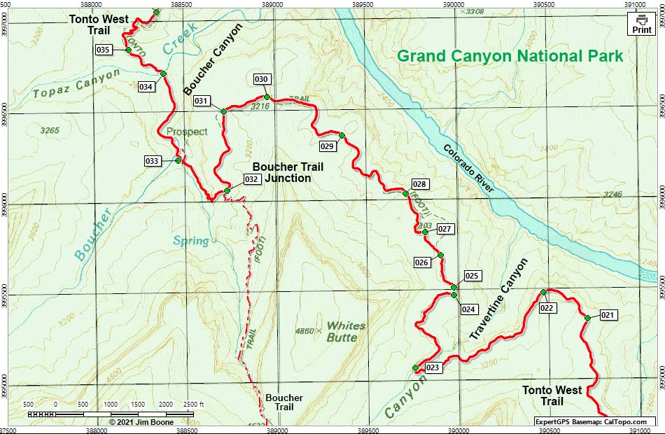Tonto West Trail Map