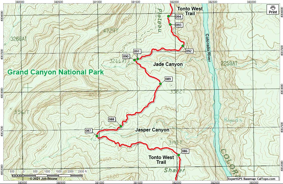 Tonto West Trail Map