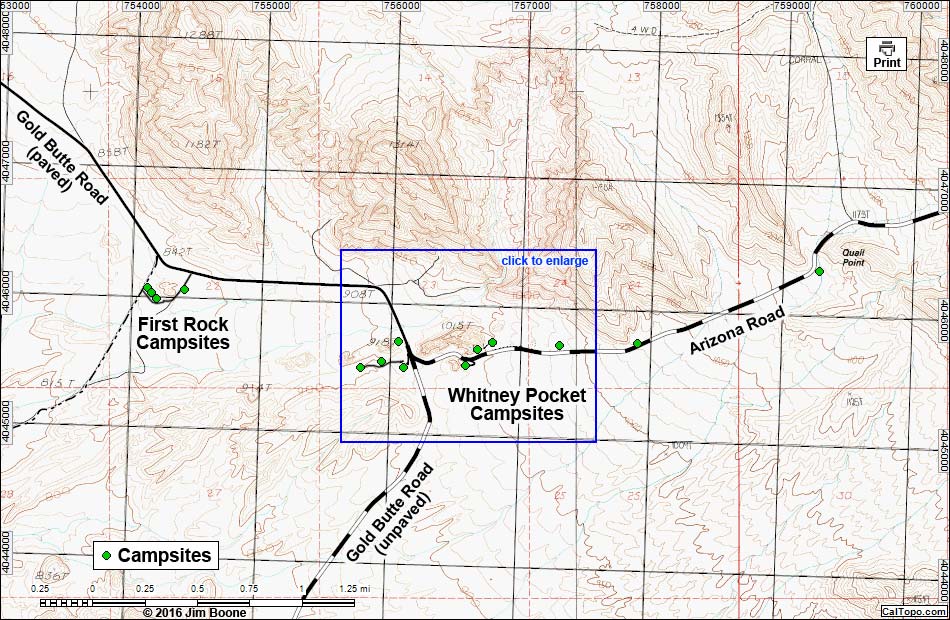 Whitney Pocket Area Map