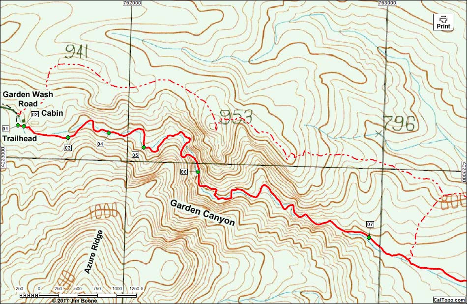 Gold Butte Peak Area Map