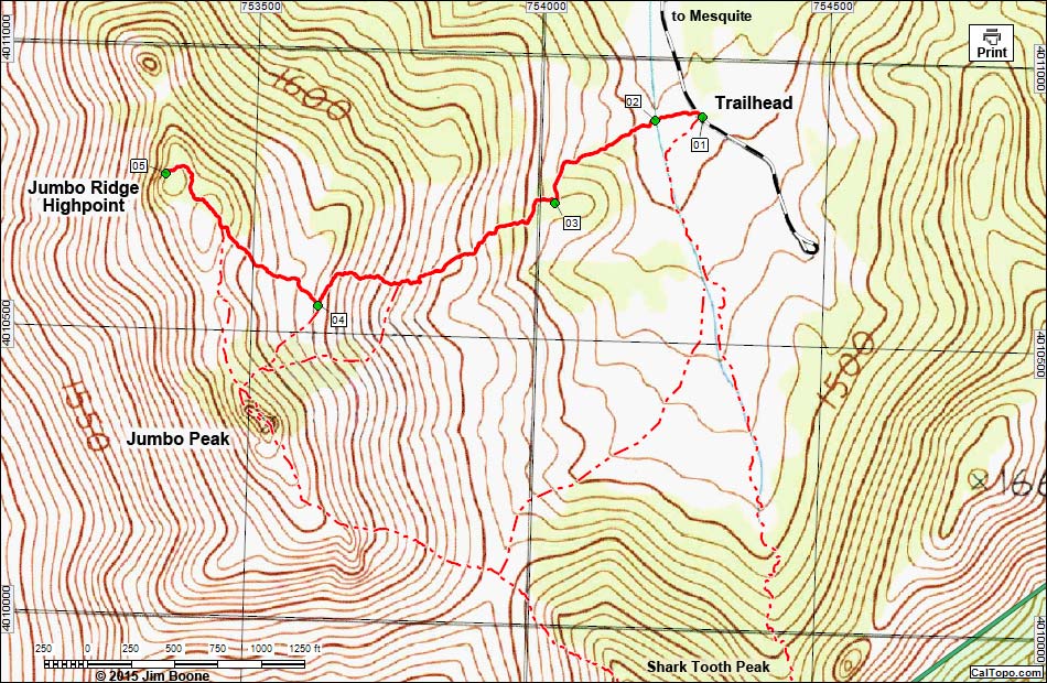 Jumbo Ridge Highpoint Map