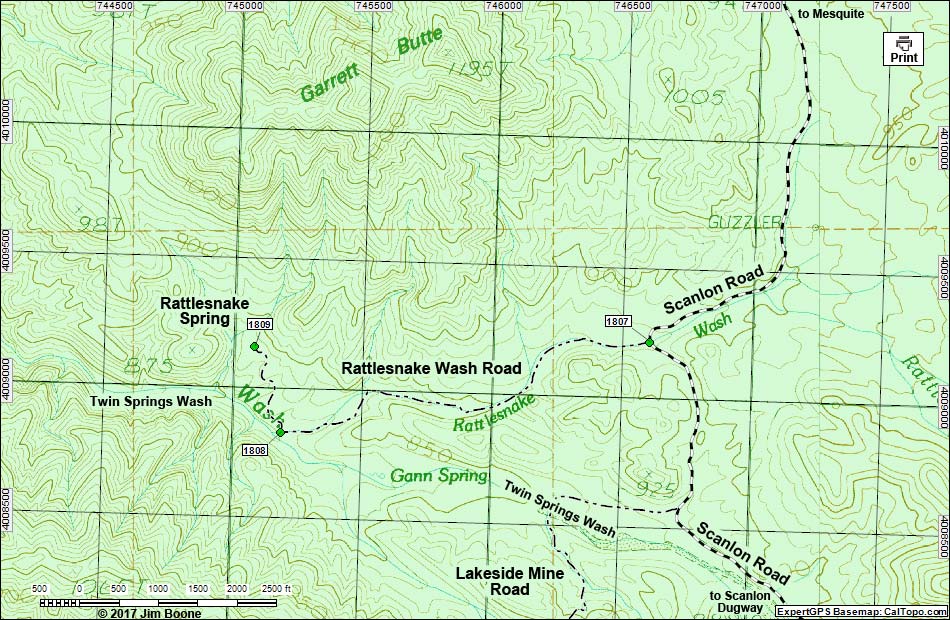 Rattlesnake Spring Map