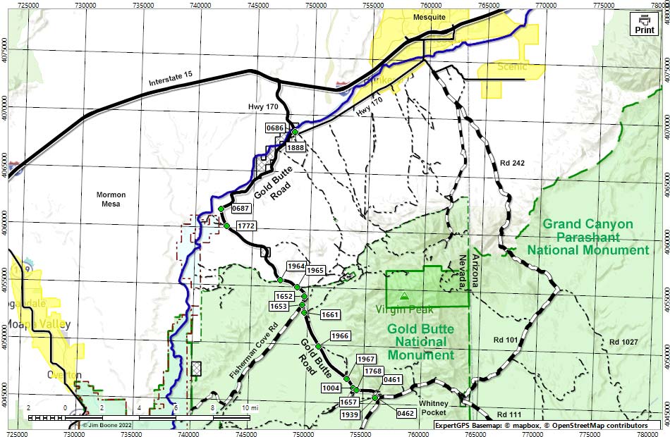 Gold Butte Road Map
