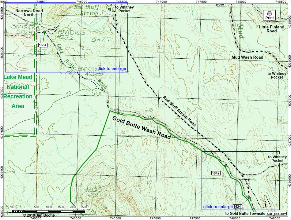 Gold Butte Wash Road Overview Map