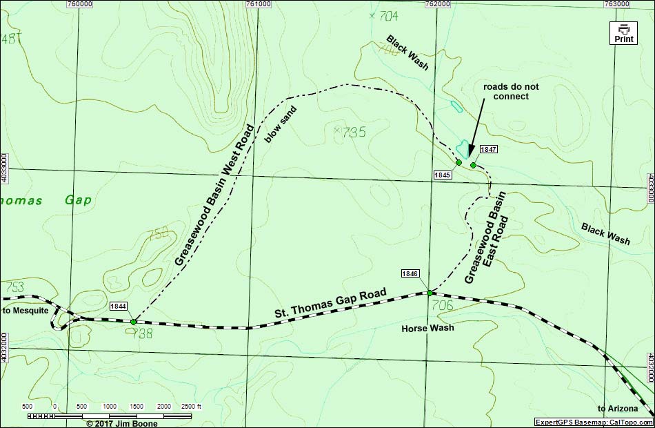 Greasewood Basin East Road Map