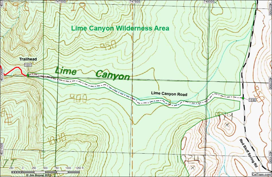 Lime Canyon Road Map
