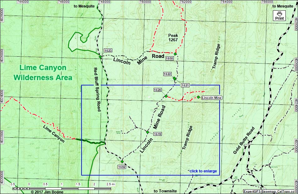 Lincoln Mine Road Area Map