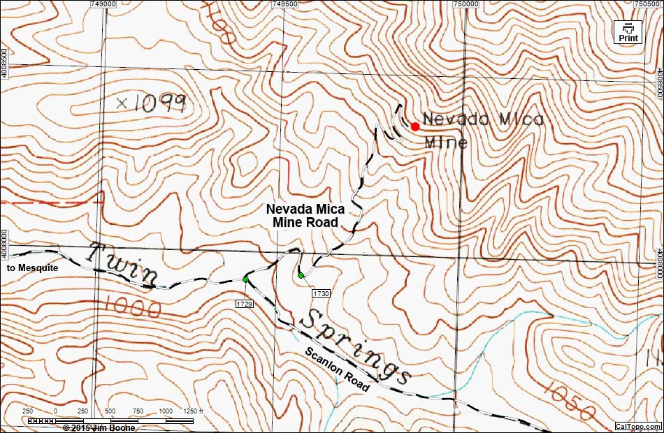 Nevada Mica Mine Road Map