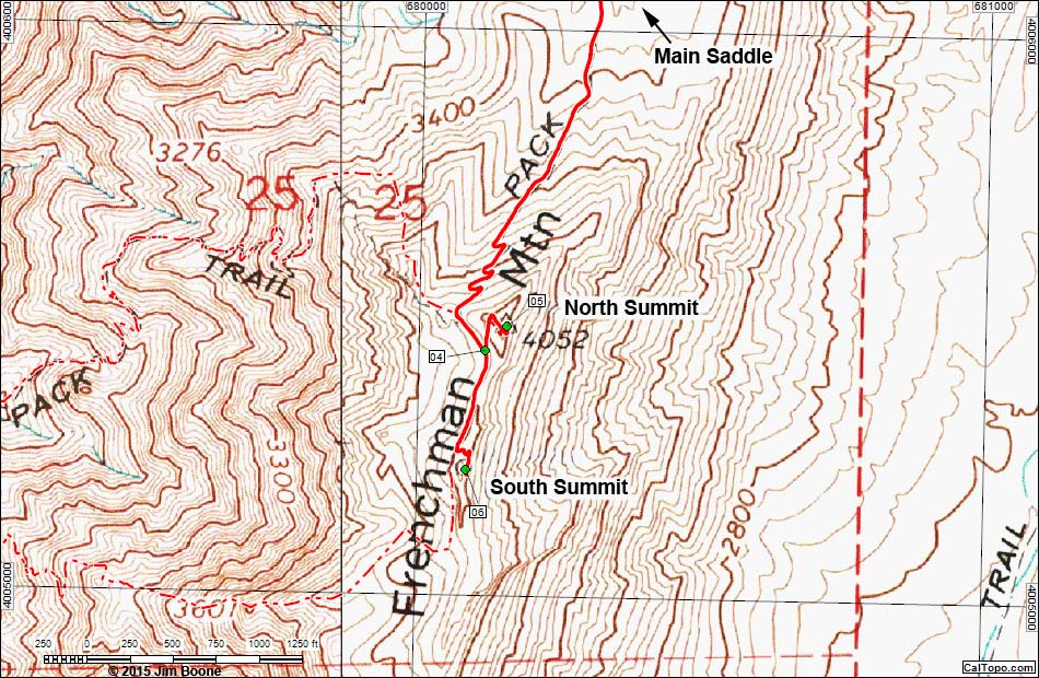 Frenchman Mountain Summit Area Map