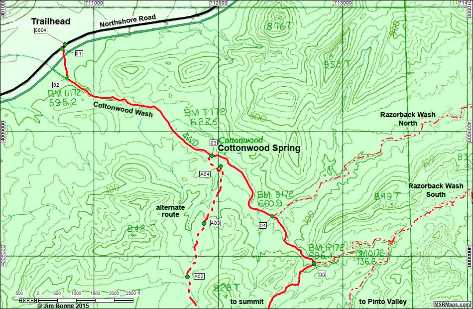 Hamblin Mountain Route Map