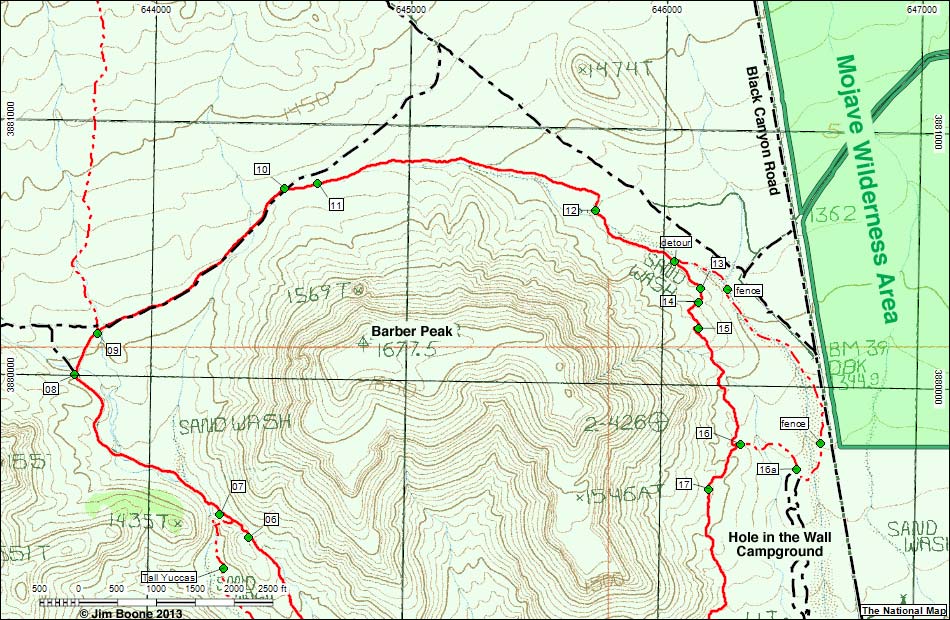 Barber Peak Loop Map - North Section