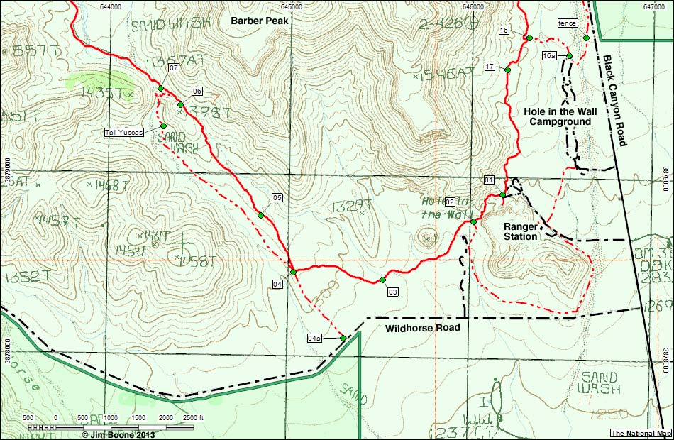 Barber Peak Loop Map - South Section