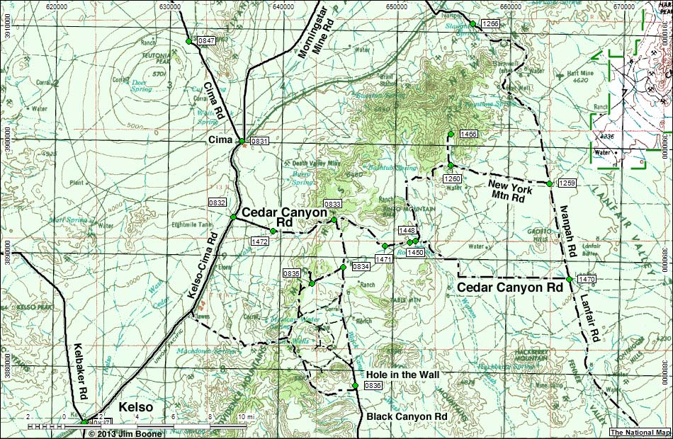 Cedar Canyon Road Map
