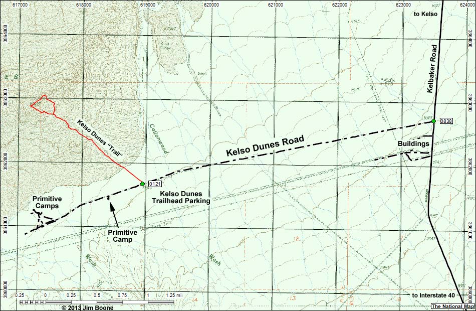Kelso Dunes Road Map