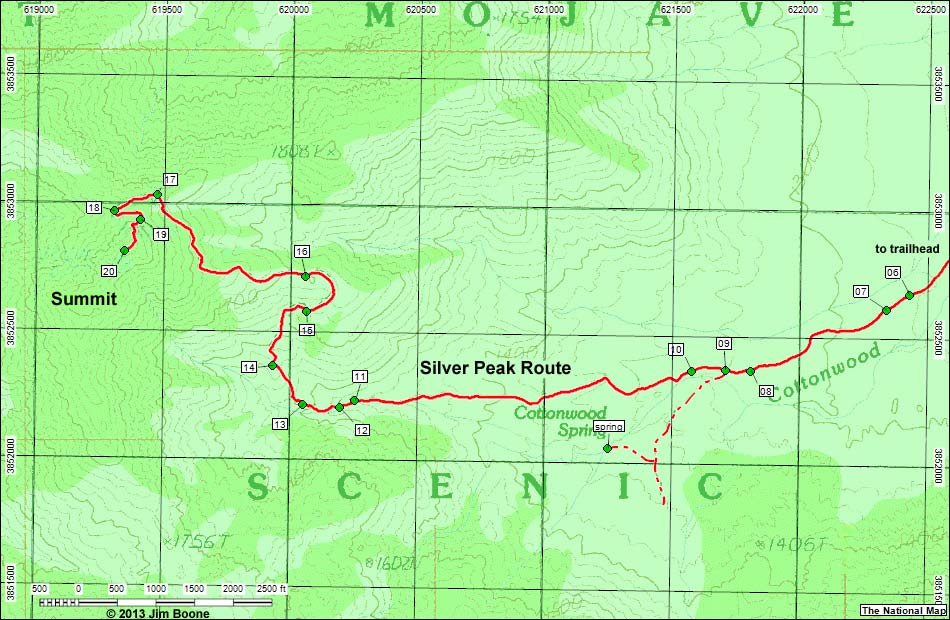 Silver Peak Route Map