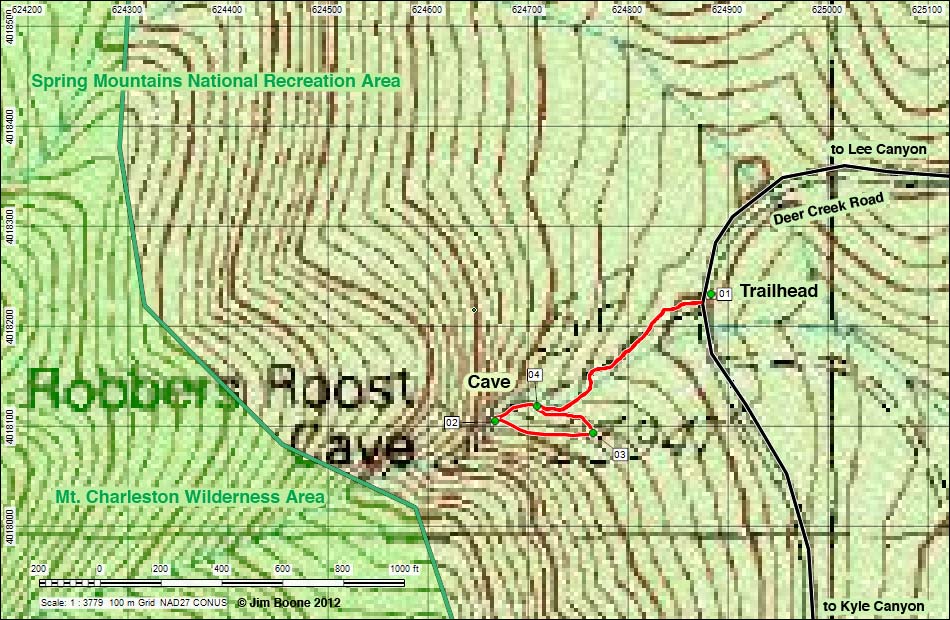 Robber's Roost Trail Hiking Map