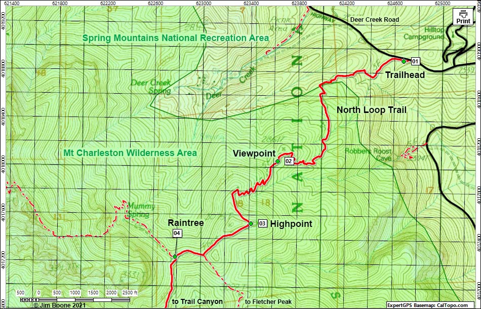 Raintree Hiking Map