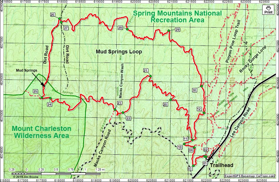 Mud Springs Loop Trail Map