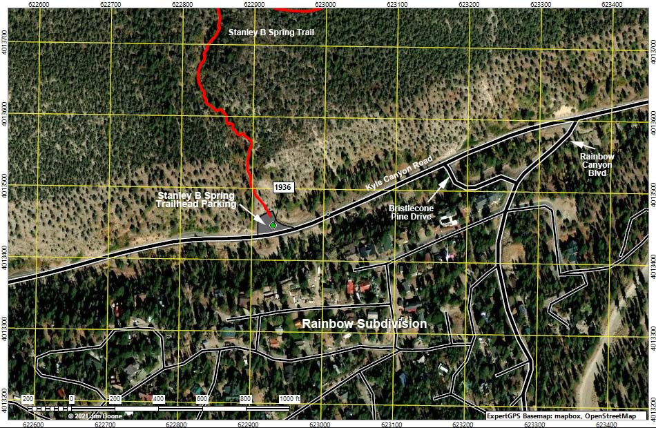 Stanley B Springs Trailhead Map