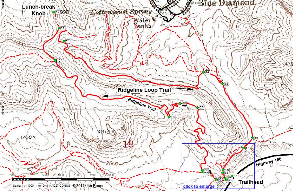 Lone Grapevine Spring Trail Map