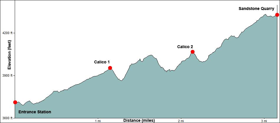 Calico Hills Trail Elevation Profile