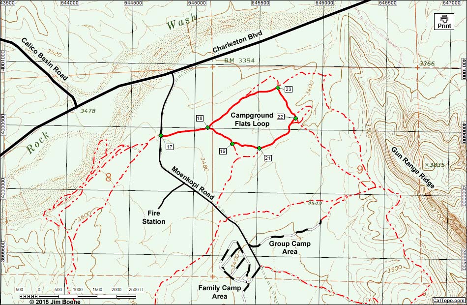 Campground Flats Loop Hiking Map