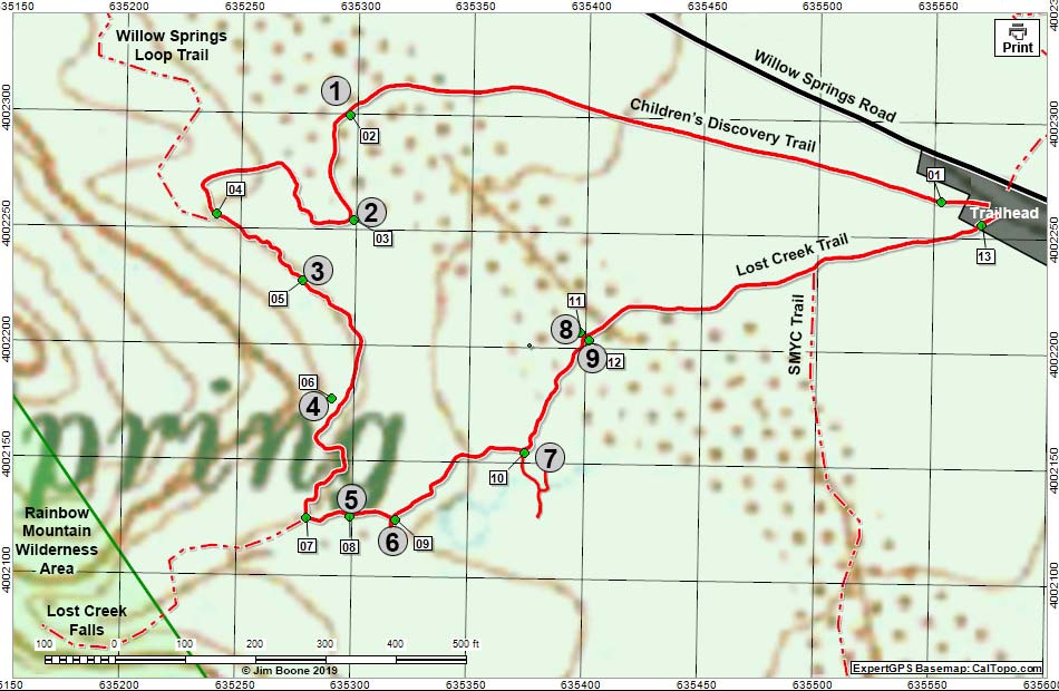 Children's Discovery Trail Topographic Map