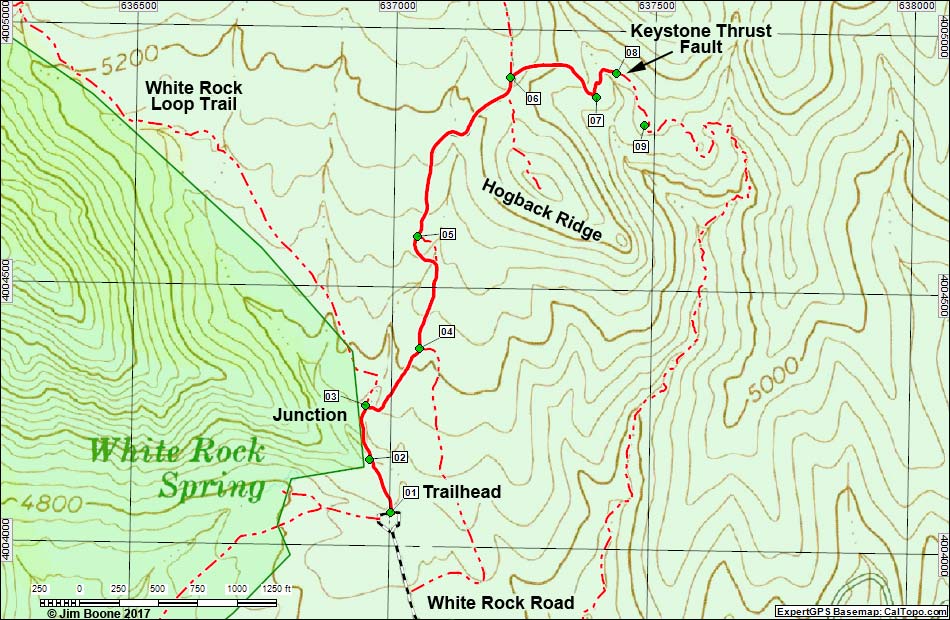 Keystone Thrust Trail Hiking Map