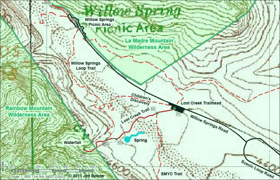 Lower Lost Creek Falls Map