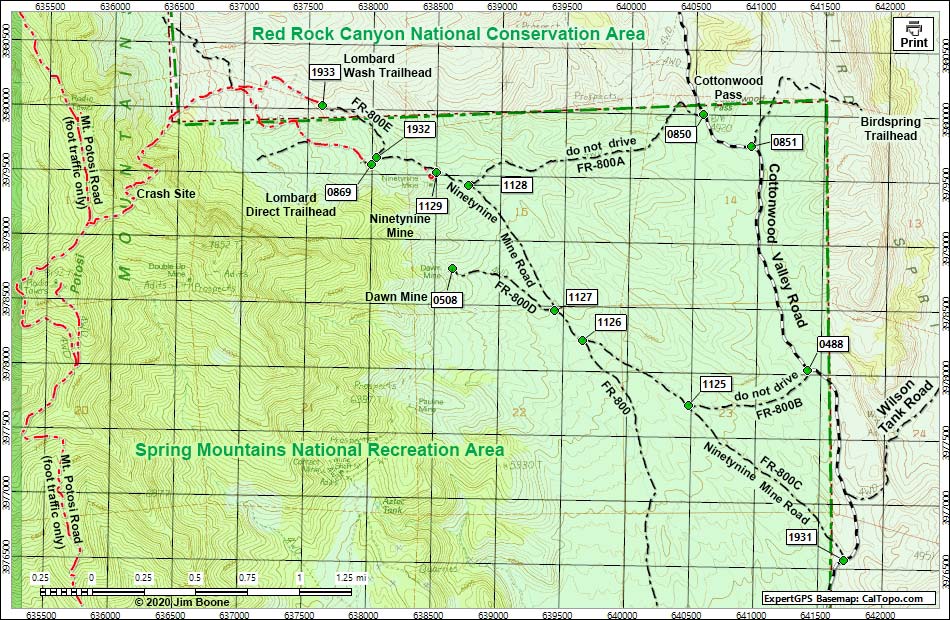 Ninetynine Mine Road Map