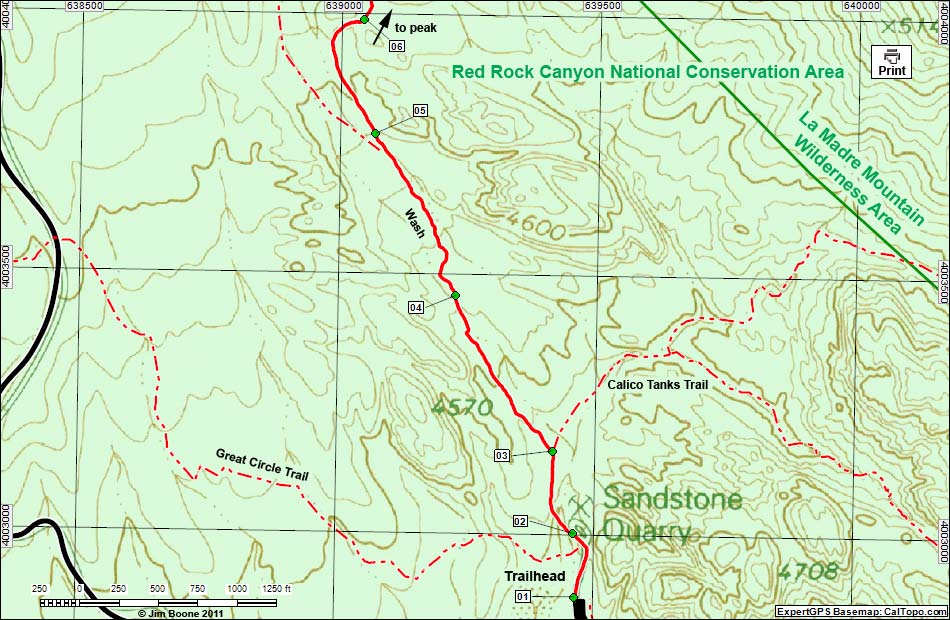 Turtlehead Peak Trail Map